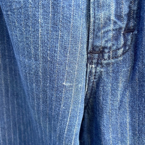 Vintage 80s Lee Riders Pin Stripe Ultra High Waisted y2K Wide Leg Jeans - Picture 5 of 10